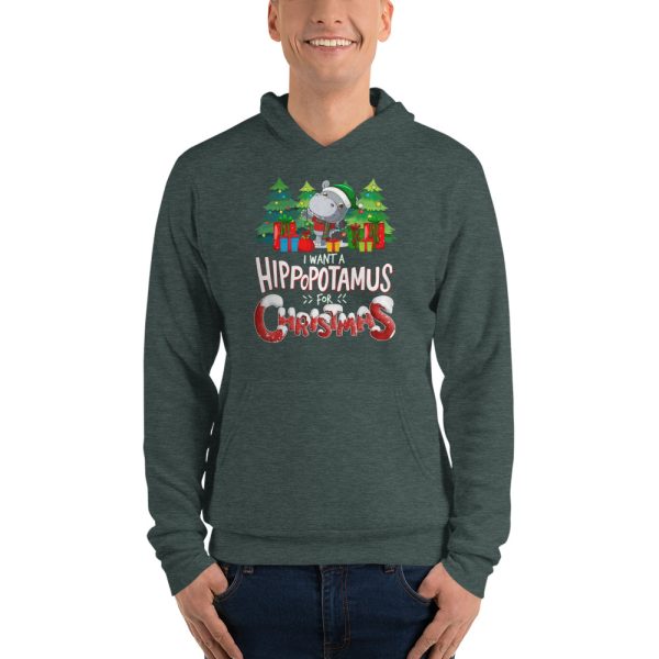 I Want A Hippopotamus For Christmas T-Shirt Sweatshirt Hoodies - Unisex Fleece Pullover Hoodie-1