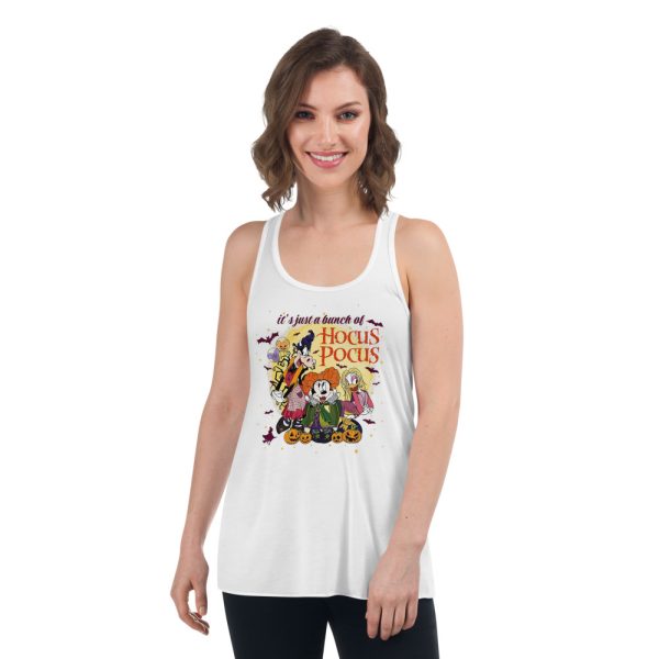 It's Just A Bunch Of Hocus Pocus Cartoon Halloween T-Shirt - Women's Flowy Racerback Tank