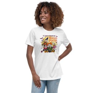 It's Just A Bunch Of Hocus Pocus Cartoon Halloween T-Shirt - Women's Relaxed Short Sleeve Jersey Tee