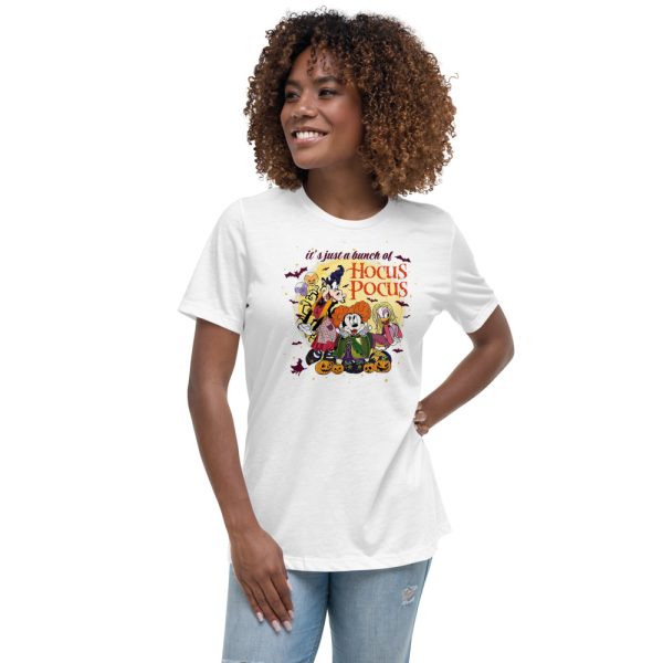 It's Just A Bunch Of Hocus Pocus Cartoon Halloween T-Shirt - Women's Relaxed Short Sleeve Jersey Tee