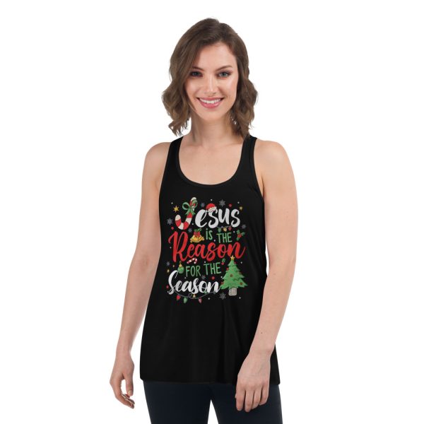 Jesus Is The Reason For The Season Crewneck Sweatshirt - Women's Flowy Racerback Tank