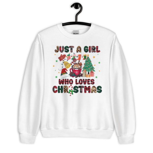 Just A Girl Who Loves Christmas Christmas Tree Coffee Mug Christmas T-Shirt - Unisex Heavy Blend Crewneck Sweatshirt-2