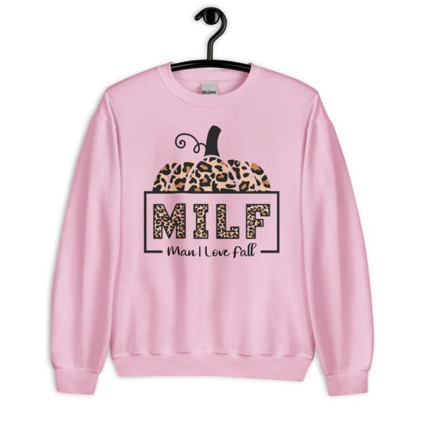 Leopard Milf Man I Love Fall Pumpkin Fall Season T-Shirt - Unisex Heavy Blend Crewneck Sweatshirt-1