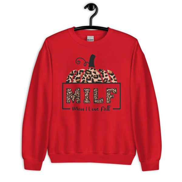 Leopard Milf Man I Love Fall Pumpkin Fall Season T-Shirt - Unisex Heavy Blend Crewneck Sweatshirt