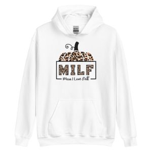 Leopard Milf Man I Love Fall Pumpkin Fall Season T-Shirt - Unisex Heavy Blend Hooded Sweatshirt