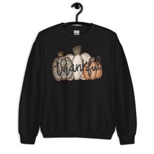 Leopard Pumpkin Cheetah Pumpkin Thanksgiving T-Shirt - Unisex Crewneck Sweatshirt