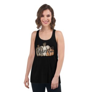 Leopard Pumpkin Cheetah Pumpkin Thanksgiving T-Shirt - Women's Flowy Racerback Tank