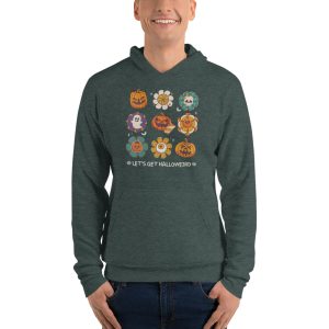 Let'S Get Halloweird Pumpkin Flowers Happy Halloween T-Shirt - Unisex Fleece Pullover Hoodie-1