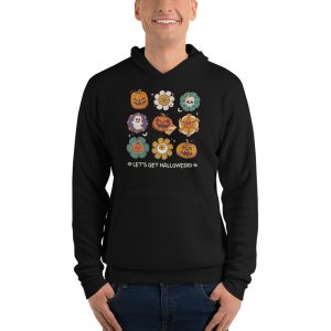 Let'S Get Halloweird Pumpkin Flowers Happy Halloween T-Shirt - Unisex Fleece Pullover Hoodie