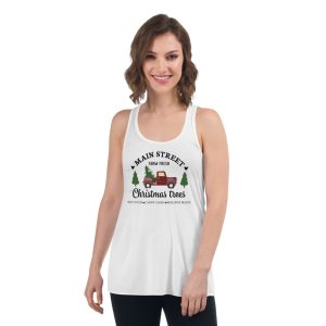 Main Street Christmas Trees Farm Fresh Red Car T-Shirt - Women's Flowy Racerback Tank