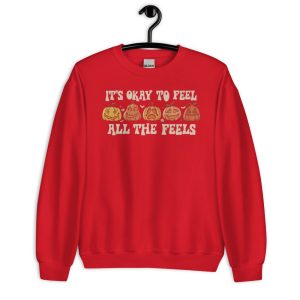 Mental Health Its Okay To Feel All The Feels Cute Fall T-Shirt - Unisex Crewneck Sweatshirt-1