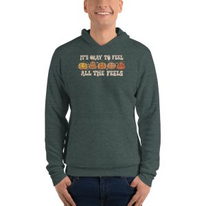 Mental Health Its Okay To Feel All The Feels Cute Fall T-Shirt - Unisex Fleece Pullover Hoodie-1