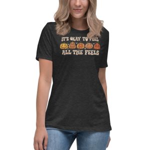 Mental Health Its Okay To Feel All The Feels Cute Fall T-Shirt - Women's Relaxed Short Sleeve Jersey Tee-1