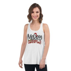 Merry Christmas Santa Hat T-Shirt - Women's Flowy Racerback Tank