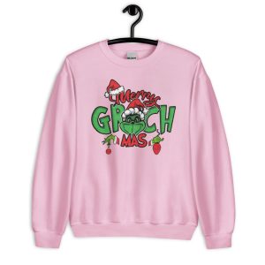 Merry Grinchmas 2023 Family Christmas T-Shirts - Unisex Heavy Blend Crewneck Sweatshirt-1