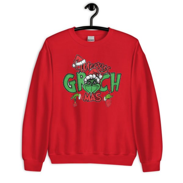 Merry Grinchmas 2023 Family Christmas T-Shirts - Unisex Heavy Blend Crewneck Sweatshirt