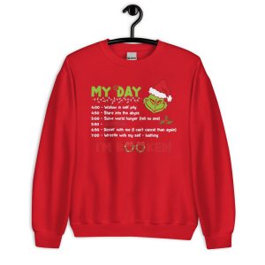 My Day I'm Booked Grinch Day Program Merry Grinchmas T-Shirt - Unisex Crewneck Sweatshirt-1