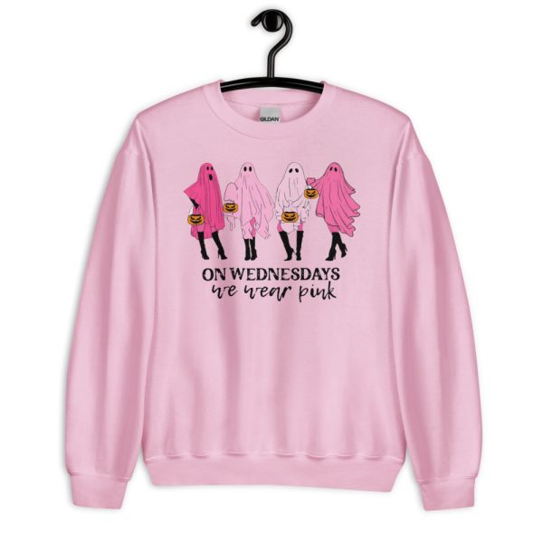 On Wednesday We Wear Pink Ghost Mean Girls Ghost Shirt - Unisex Heavy Blend Crewneck Sweatshirt-1