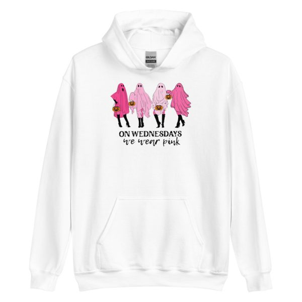 On Wednesday We Wear Pink Ghost Mean Girls Ghost Shirt - Unisex Heavy Blend Hooded Sweatshirt