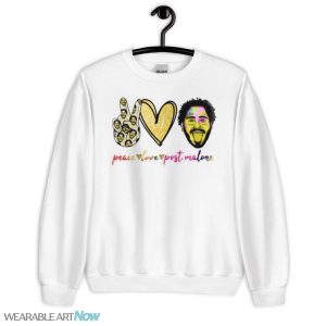 Sign Language Peace Love Post Malone White T-Shirt - Unisex Heavy Blend Crewneck Sweatshirt