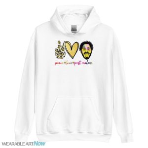 Sign Language Peace Love Post Malone White T-Shirt - Unisex Heavy Blend Hooded Sweatshirt