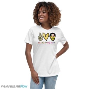 Sign Language Peace Love Post Malone White T-Shirt - Women's Relaxed Short Sleeve Jersey Tee