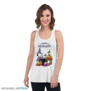 Snoopy and Woodstock Happy Halloween 2023 shirt - Women's Flowy Racerback Tank