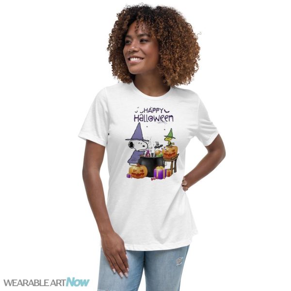 Snoopy and Woodstock Happy Halloween 2023 shirt - Women's Relaxed Short Sleeve Jersey Tee