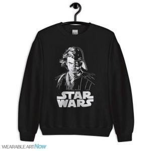 Star Wars Anakin Skywalker & Darth Vader Half Face Portrait Draw T-Shirt - Unisex Crewneck Sweatshirt