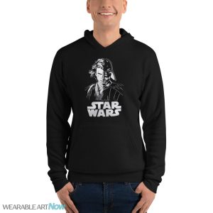 Star Wars Anakin Skywalker & Darth Vader Half Face Portrait Draw T-Shirt - Unisex Fleece Pullover Hoodie