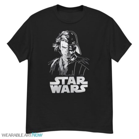 Star Wars Anakin Skywalker & Darth Vader Half Face Portrait Draw T-Shirt - G500 Men’s Classic T-Shirt