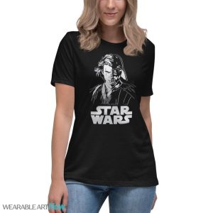 Star Wars Anakin Skywalker & Darth Vader Half Face Portrait Draw T-Shirt - Women's Relaxed Short Sleeve Jersey Tee