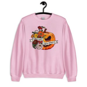 Sweet Sorta Spooky Flower Pumpkin Halloween T-Shirt - Unisex Heavy Blend Crewneck Sweatshirt-1