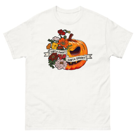 Sweet Sorta Spooky Flower Pumpkin Halloween T-Shirt - 500 Men’s Classic Tee Gildan