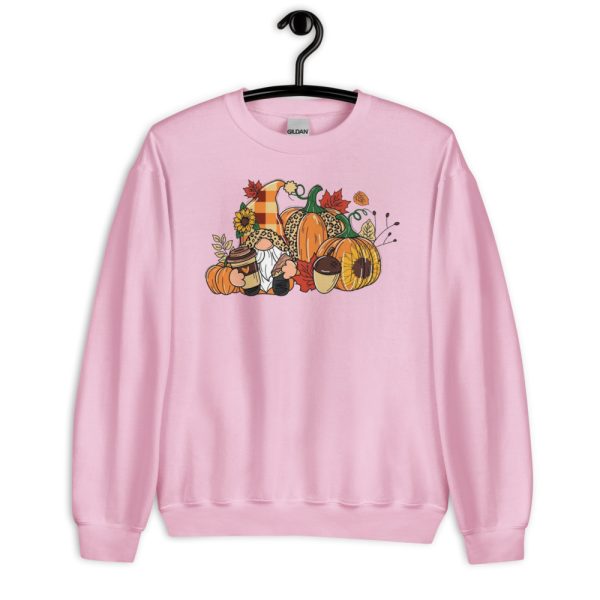 Thanksgiving Gnome Pumpkin Halloween T-Shirt - Unisex Heavy Blend Crewneck Sweatshirt-1