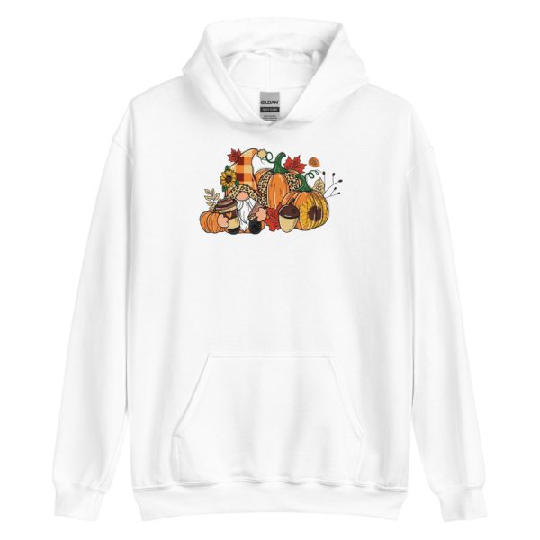 Thanksgiving Gnome Pumpkin Halloween T-Shirt - Unisex Heavy Blend Hooded Sweatshirt