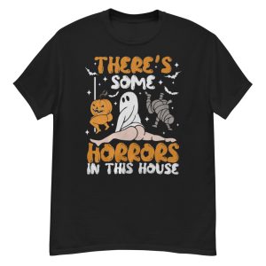 There’s Some Horrors In This House Funny Pumpkin T Shirt - G500 Men’s Classic T-Shirt