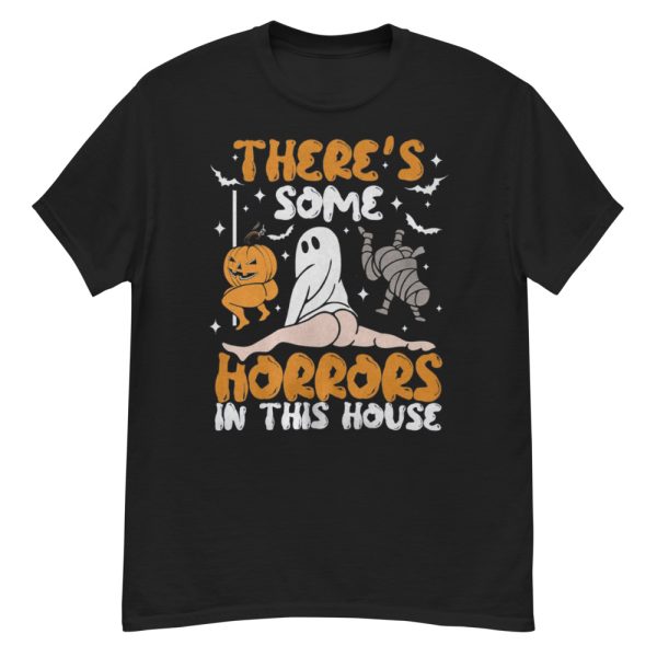 There’s Some Horrors In This House Funny Pumpkin T Shirt - G500 Men’s Classic T-Shirt