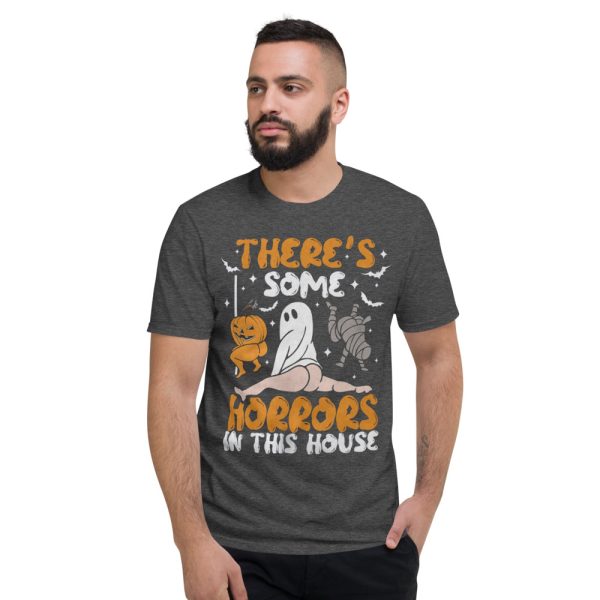 There’s Some Horrors In This House Funny Pumpkin T Shirt - Short Sleeve T-Shirt-1