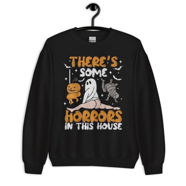 There’s Some Horrors In This House Funny Pumpkin T Shirt - Unisex Crewneck Sweatshirt