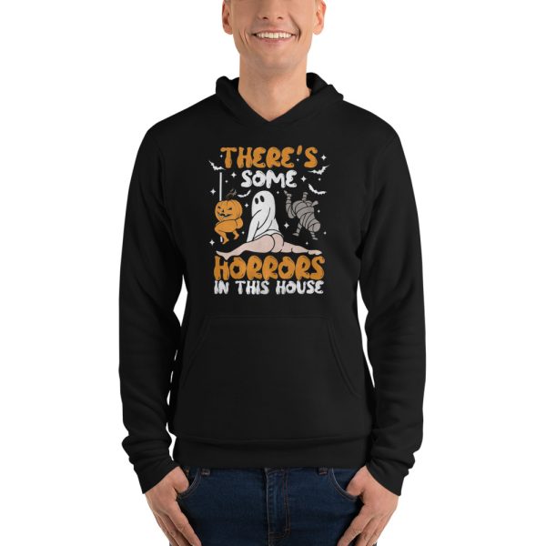 There’s Some Horrors In This House Funny Pumpkin T Shirt - Unisex Fleece Pullover Hoodie