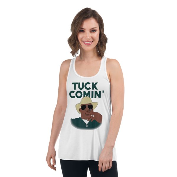 Tuck Comin’ Michigan State Football T-Shirt - Women's Flowy Racerback Tank