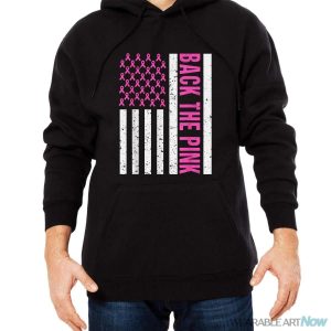 Back The Pink Breast Cancer Awareness Flag Toddler Women Men Shirt - Men Black Hoodie