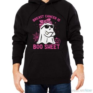 Breast Cancer Is Boo Sheet Breast Cancer Warrior Halloween T-Shirt - Men Black Hoodie