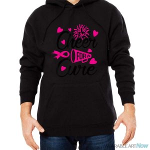 Cheer For A Cure Breast Cancer Awareness Shirt - Men Black Hoodie