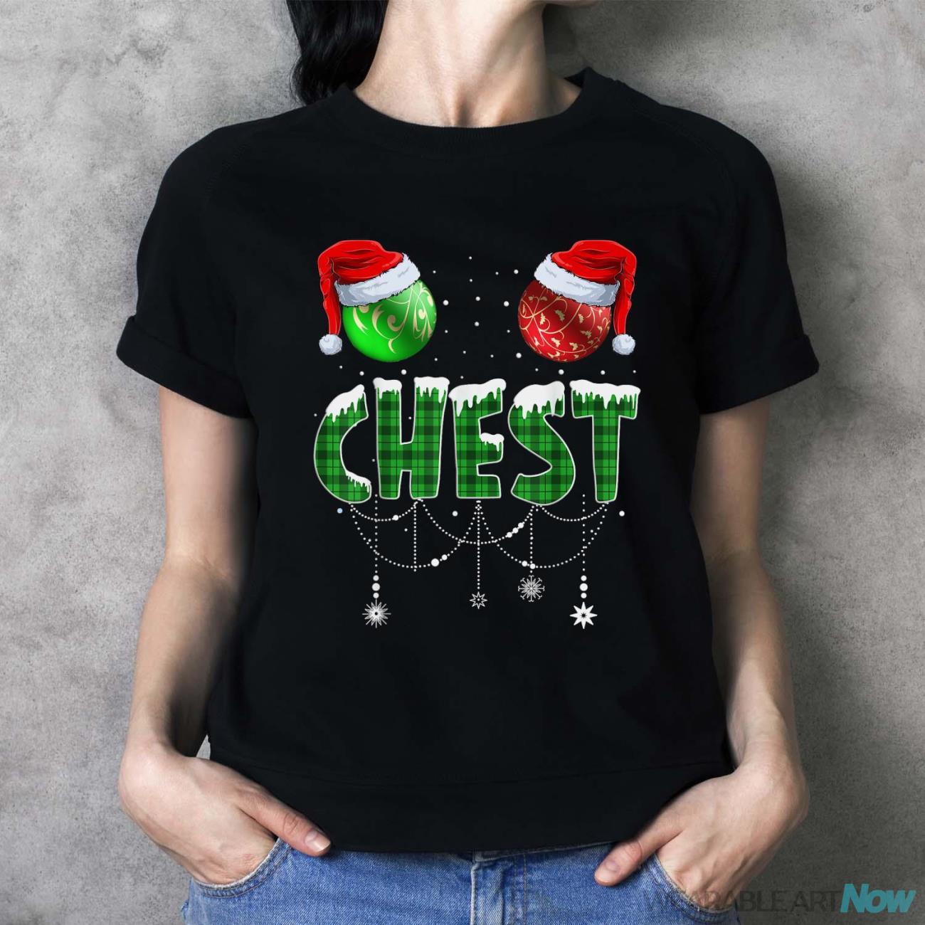 Chestnuts Matching Family Funny Chest Nuts Christmas Couples T-Shirt - Ladies T-Shirt