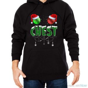 Chestnuts Matching Family Funny Chest Nuts Christmas Couples T-Shirt - Men Black Hoodie