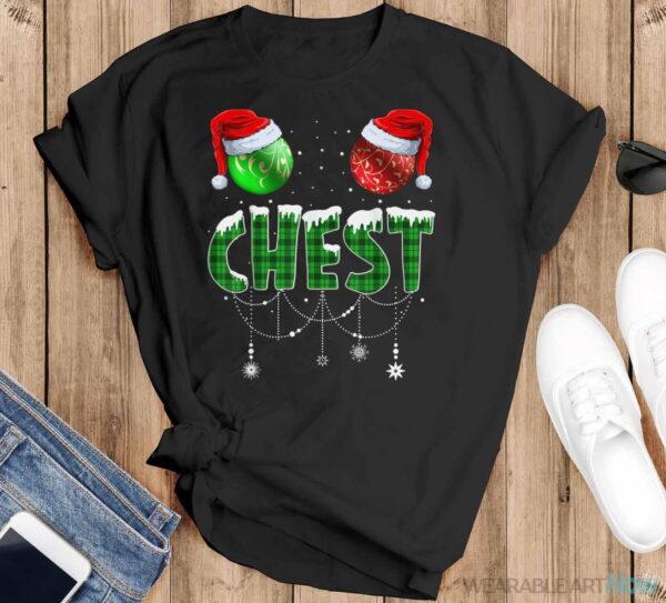 Chestnuts Matching Family Funny Chest Nuts Christmas Couples T-Shirt - Black T-Shirt