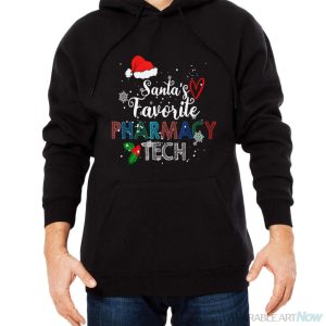 Christmas Costume Funny Santa's Favorite Pharmacy Technician Shirt - Men Black Hoodie