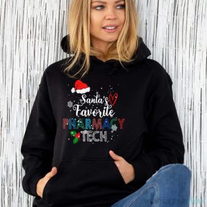 Christmas Costume Funny Santa's Favorite Pharmacy Technician Shirt - Unisex Hoodie